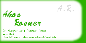 akos rosner business card